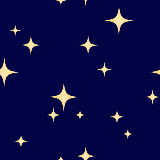 Tossed whimsical watercolor Christmas stars for a modern baby nursery — deep navy blue