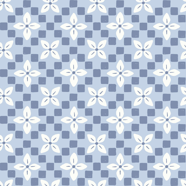Cream on blue